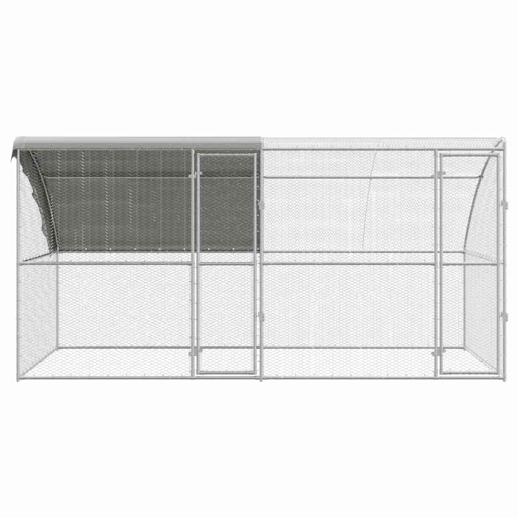 vidaXL Κλουβί για κότες Ασημί 400 x 200 x 198.5 εκ