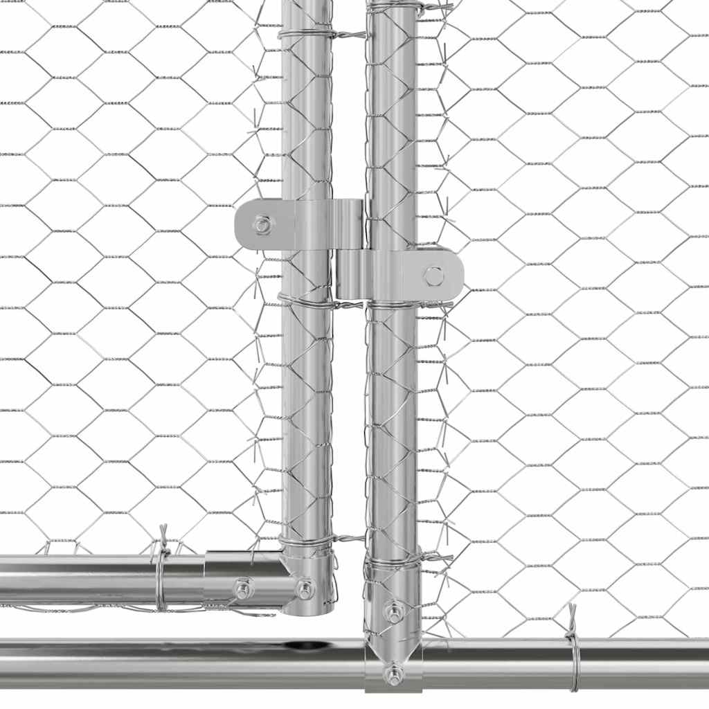 vidaXL Κλουβί για κότες Ασημί 600 x 200 x 198.5 εκ
