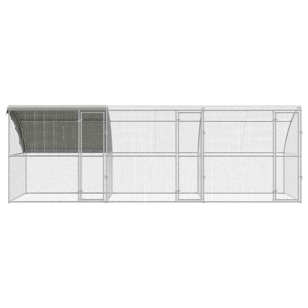 vidaXL Κλουβί για κότες Ασημί 600 x 200 x 198.5 εκ