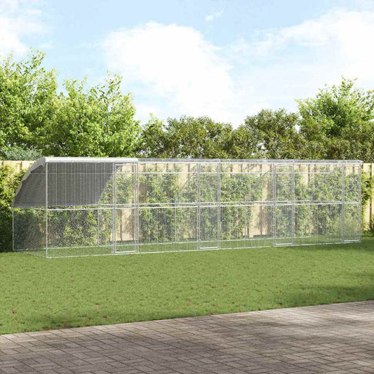 vidaXL Κλουβί για κότες Ασημί 800 x 200 x 198.5 εκ