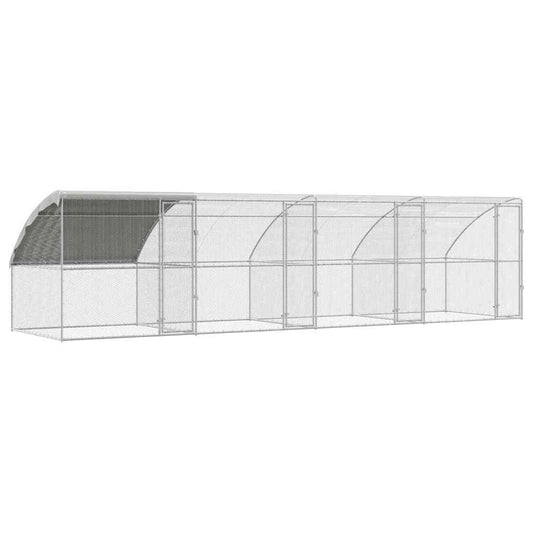 vidaXL Κλουβί για κότες Ασημί 800 x 200 x 198.5 εκ