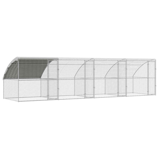 vidaXL Κλουβί για κότες 4 τμχ. Ασημί 800 x 200 x 200 εκ.