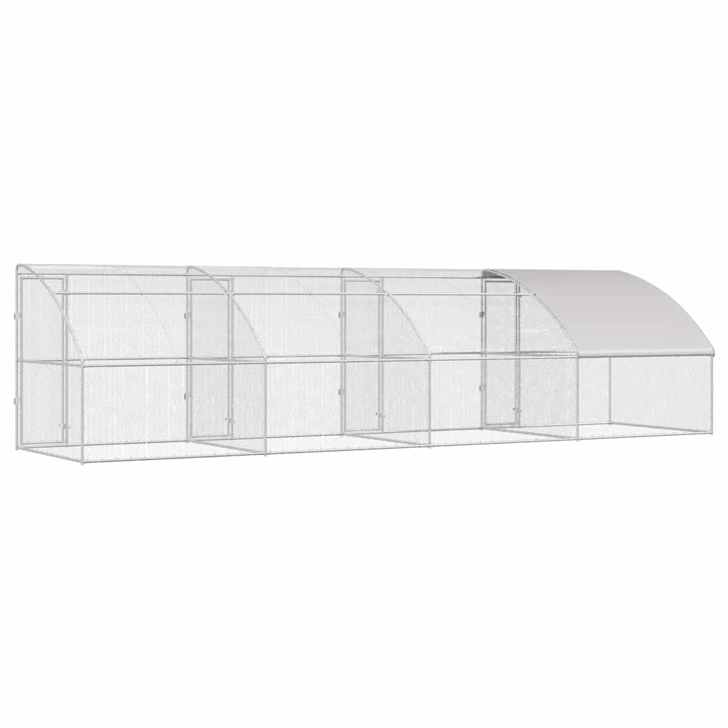 vidaXL Κλουβί για κότες Ασημί 800 x 200 x 198.5 εκ