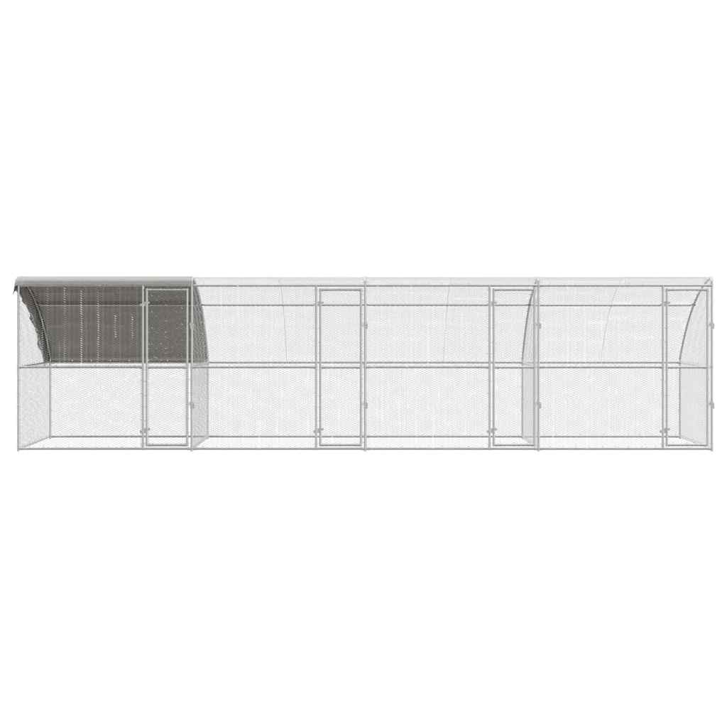 vidaXL Κλουβί για κότες Ασημί 800 x 200 x 198.5 εκ