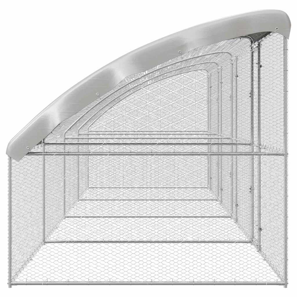 vidaXL Κλουβί για κότες Ασημί 800 x 200 x 198.5 εκ