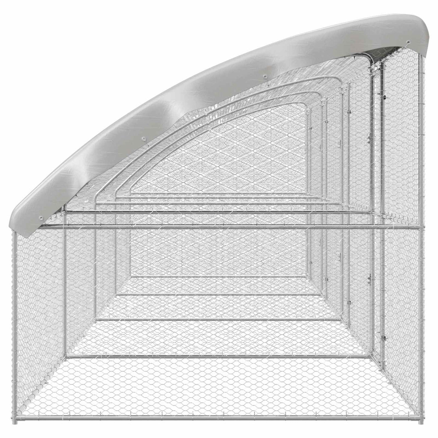 vidaXL Κλουβί για κότες 4 τμχ. Ασημί 800 x 200 x 200 εκ.