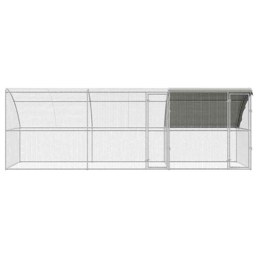 vidaXL Κλουβί για κότες Ασημί 600 x 200 x 198.5 εκ