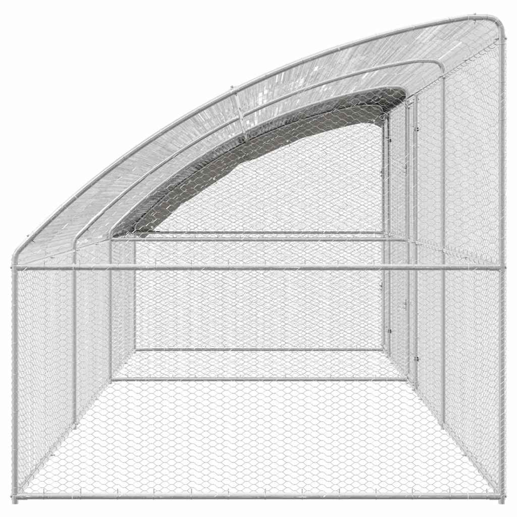 vidaXL Κλουβί για κότες Ασημί 600 x 200 x 198.5 εκ