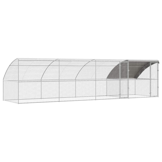 vidaXL Κλουβί για κότες Ασημί 800 x 200 x 198.5 εκ