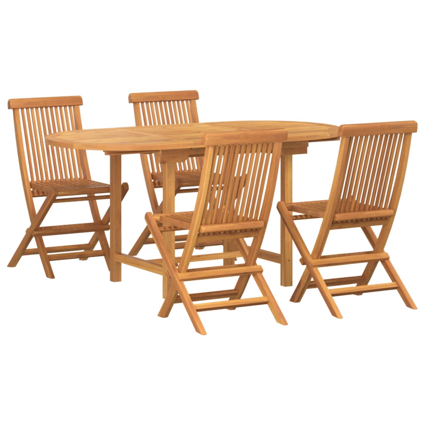 vidaXL 5 τεμαχίων σετ κήπου μασίφ ξύλο teak