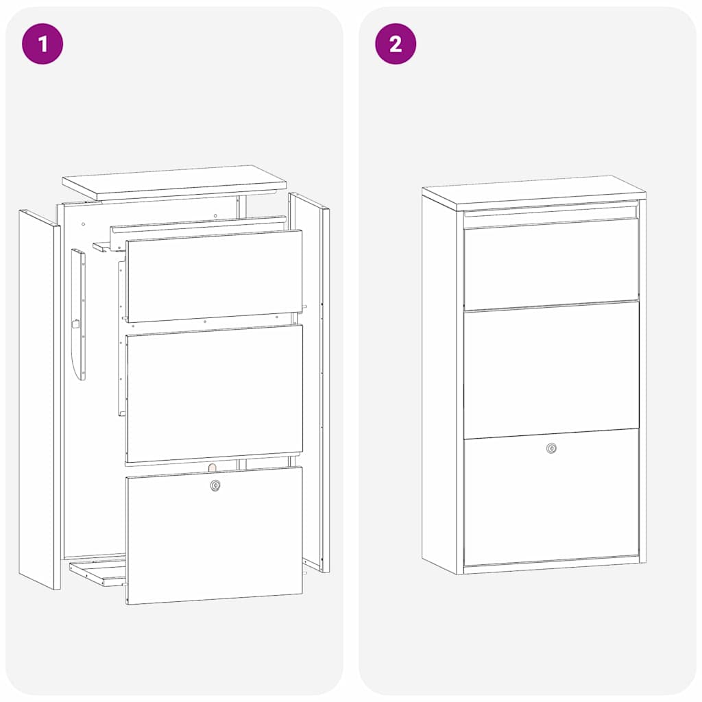 vidaXL Θυρίδα Πακέτων με αποθήκευση Λευκό 44 x 22 x 82 εκ. Ατσάλι