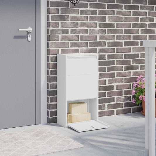 vidaXL Θυρίδα Πακέτων με αποθήκευση Λευκό 44 x 22 x 82 εκ. Ατσάλι