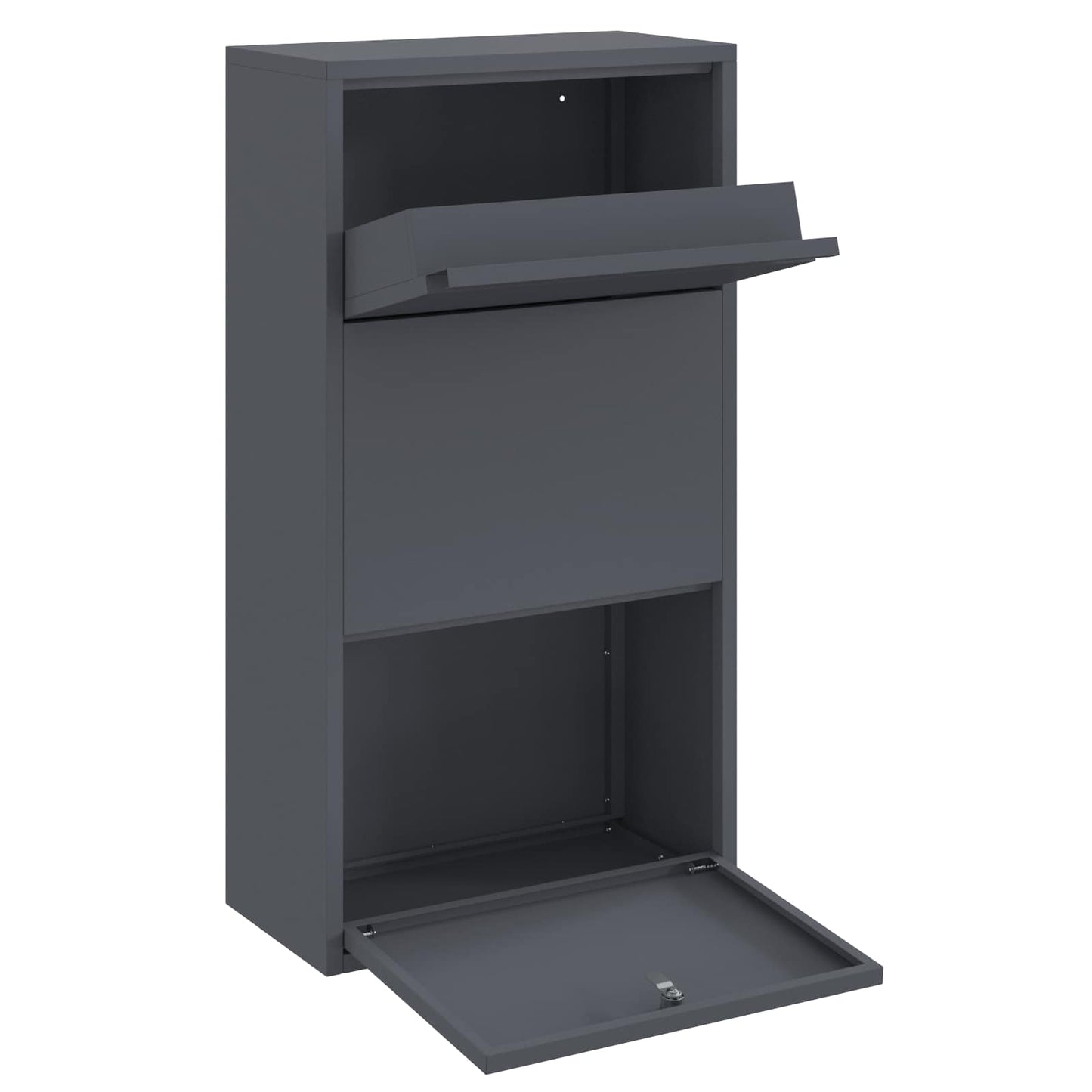 vidaXL Θυρίδα Πακέτων με αποθήκευση Ανθρακί 44 x 22 x 82 εκ. Ατσάλι