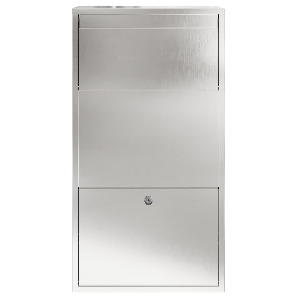 vidaXL Θυρίδα Πακέτων Ασημί 44 x 22 x 82 εκ. Ανοξείδωτο ατσάλι