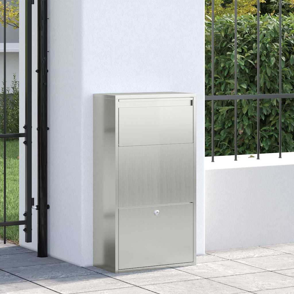 vidaXL Θυρίδα Πακέτων Ασημί 44 x 22 x 82 εκ. Επικαλυμμένος Χάλυβας