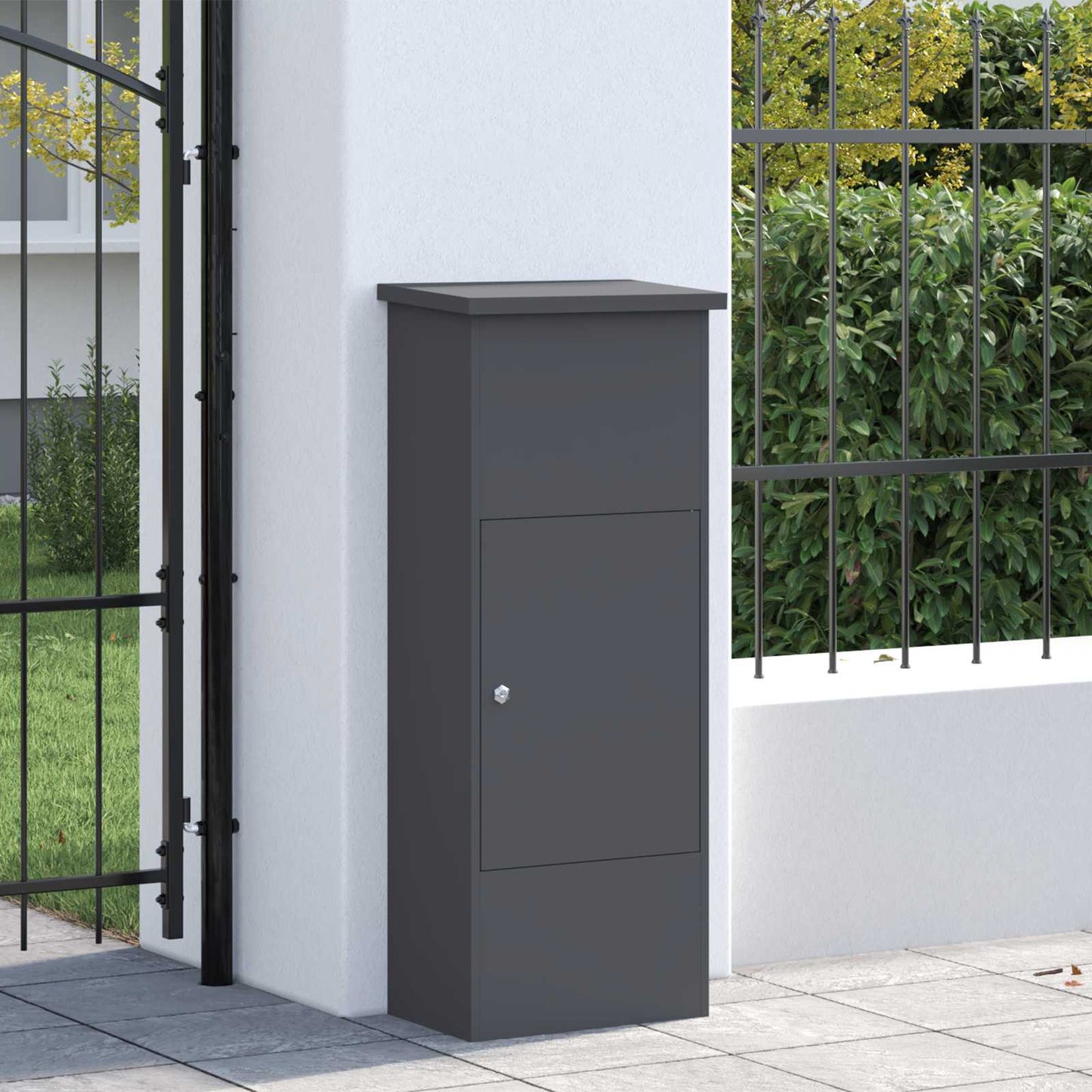 vidaXL Θυρίδα Πακέτων με πόρτα Ανθρακί 44,5 x 29 x 110,5 εκ Ατσάλι
