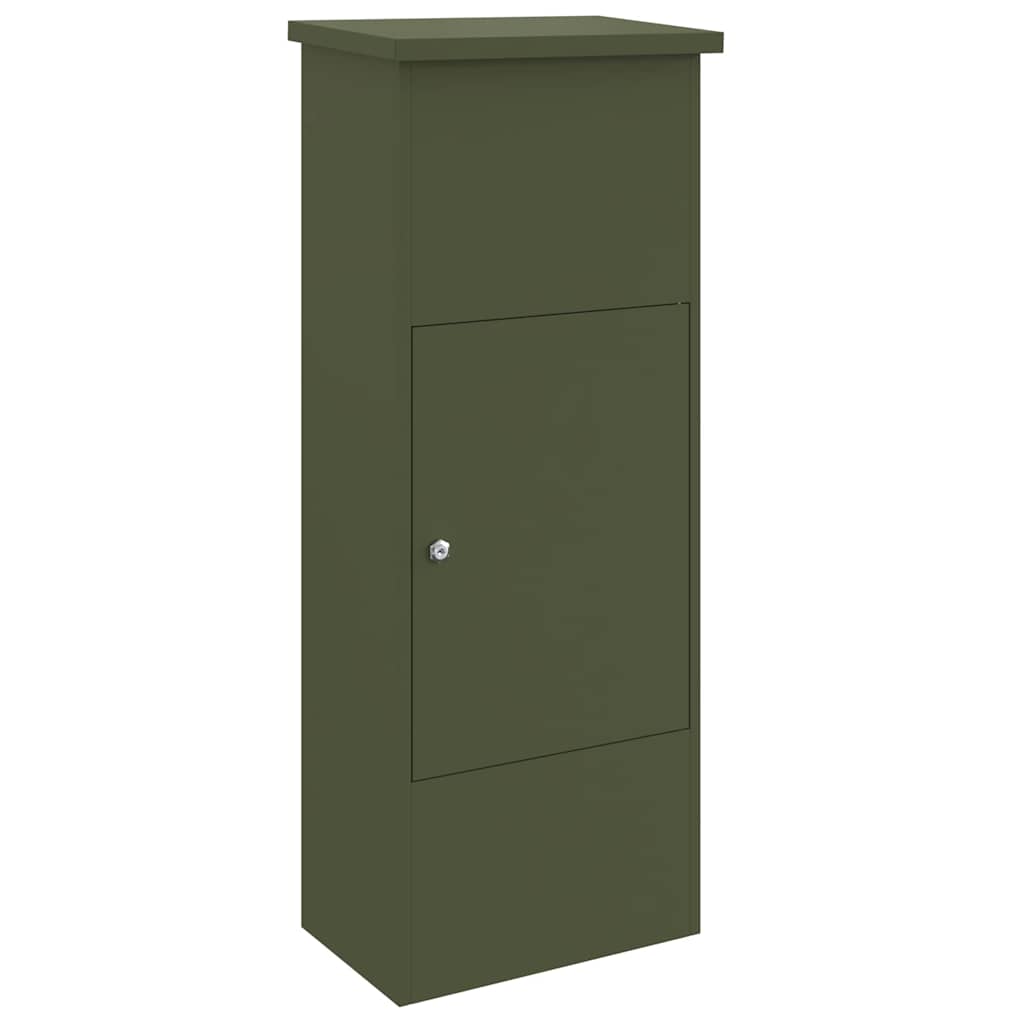 vidaXL Θυρίδα Πακέτων με αποθήκευση Λαδί 44,5 x 29 x 110,5 εκ Ατσάλι