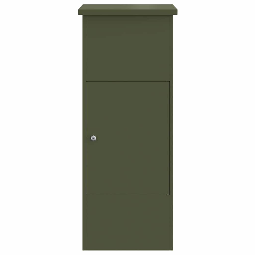 vidaXL Θυρίδα Πακέτων με αποθήκευση Λαδί 44,5 x 29 x 110,5 εκ Ατσάλι