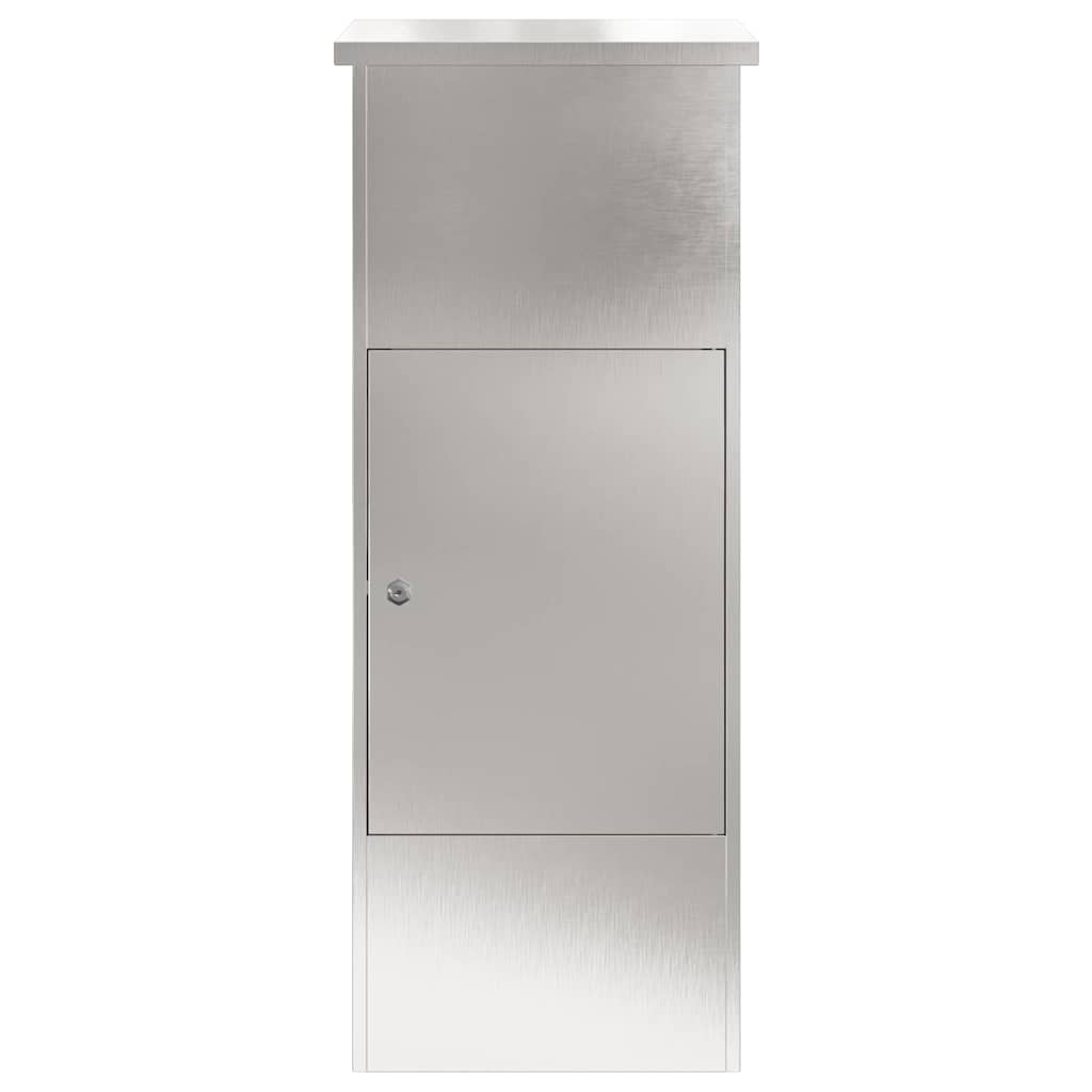 vidaXL Θυρίδα Πακέτων Ασημί 44,5 x 29 x 110,5 εκ Ανοξείδωτο ατσάλι