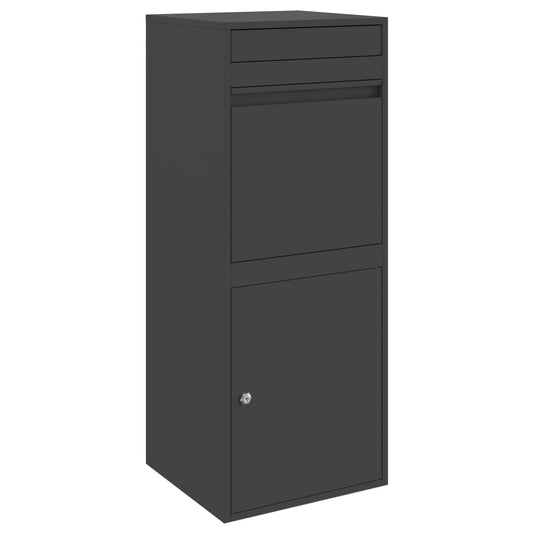 vidaXL Θυρίδα Πακέτων με αποθήκευση Μαύρο 41 x 38 x 103 εκ Ατσάλι