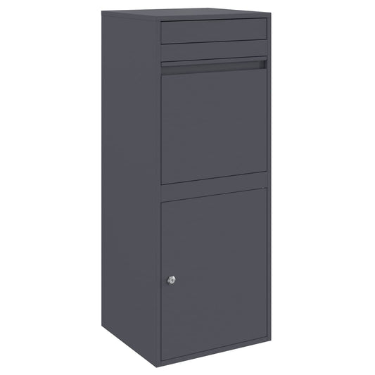 vidaXL Θυρίδα Πακέτων με αποθήκευση Ανθρακί 41 x 38 x 103 εκ Ατσάλι