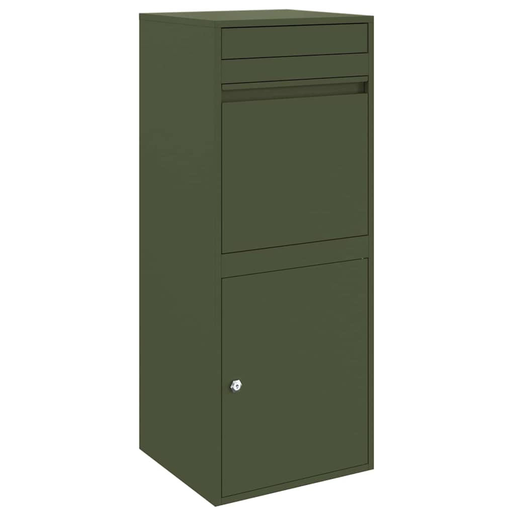 vidaXL Θυρίδα Πακέτων με αποθήκευση Λαδί 41 x 38 x 103 εκ Ατσάλι