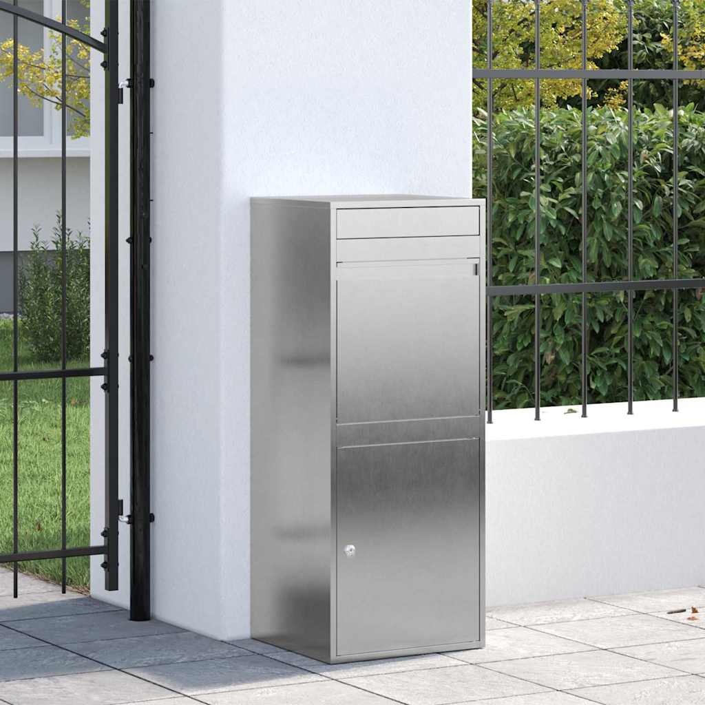 vidaXL Θυρίδα Πακέτων Ασημί 41 x 38 x 103 εκ Ανοξείδωτο Ατσάλι