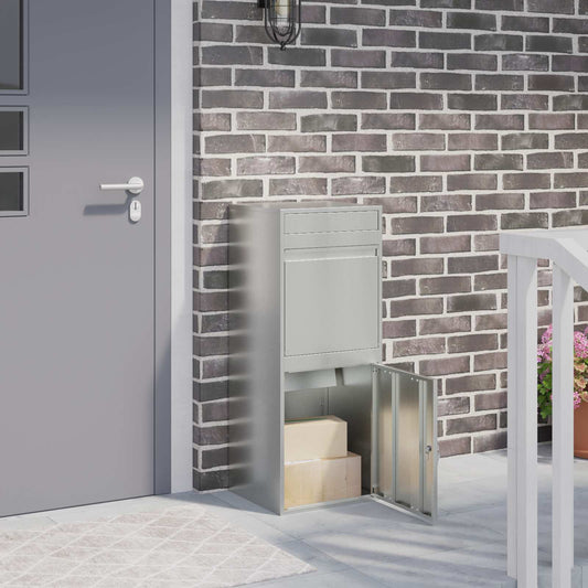 vidaXL Θυρίδα Πακέτων Ασημί 41 x 38 x 103 εκ Γαλβανισμένος Χάλυβας