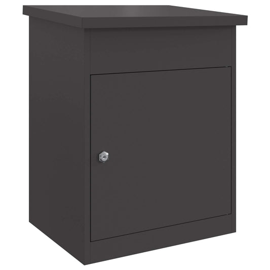 vidaXL Θυρίδα Πακέτων με αποθήκευση Μαύρο 47,5 x 38 x 59 εκ. Ατσάλι