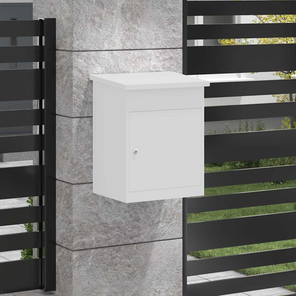 vidaXL Θυρίδα Πακέτων με αποθήκευση Λευκό 47,5 x 38 x 59 εκ. Ατσάλι