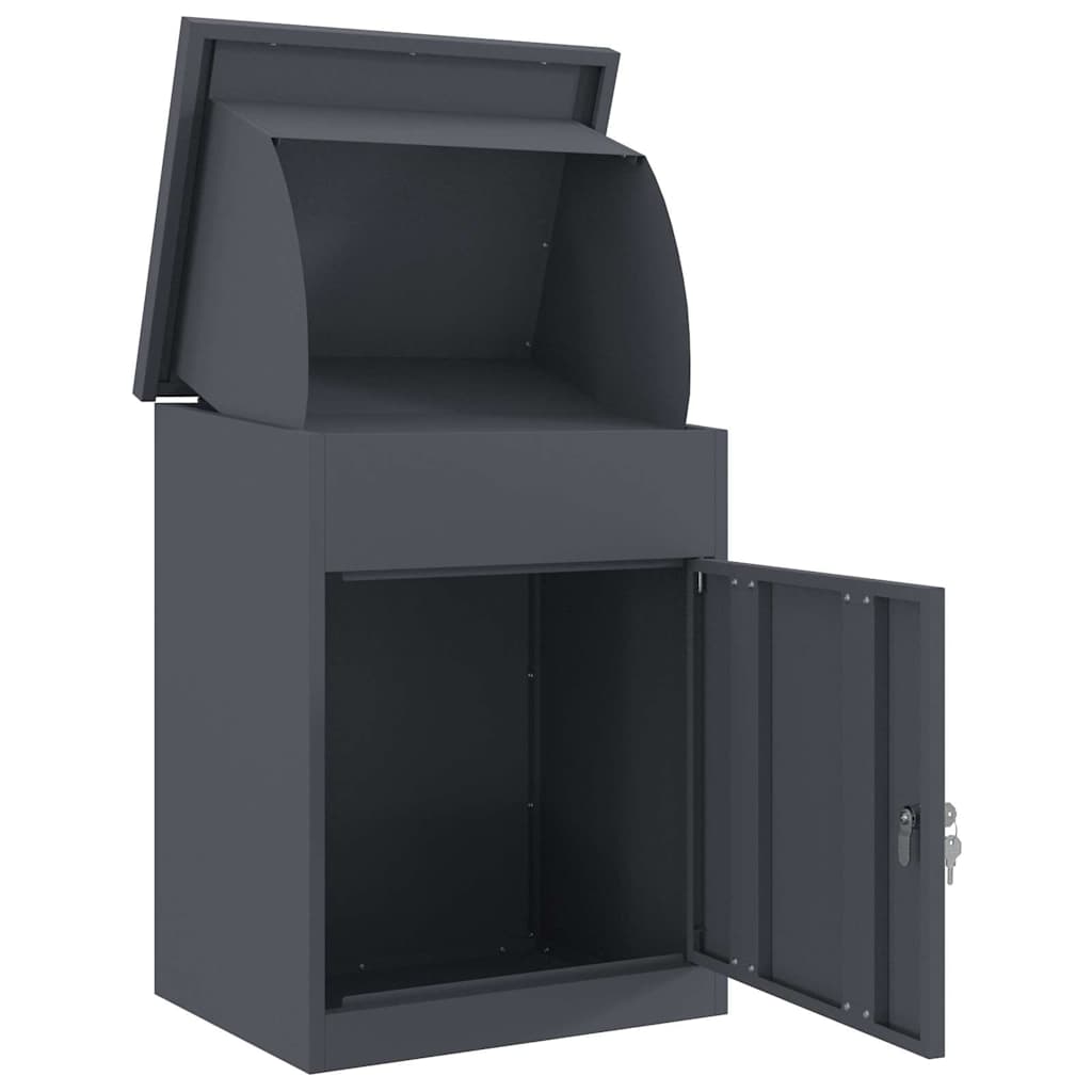vidaXL Θυρίδα Πακέτων με αποθήκευση Ανθρακί 47,5 x 38 x 59 εκ. Ατσάλι