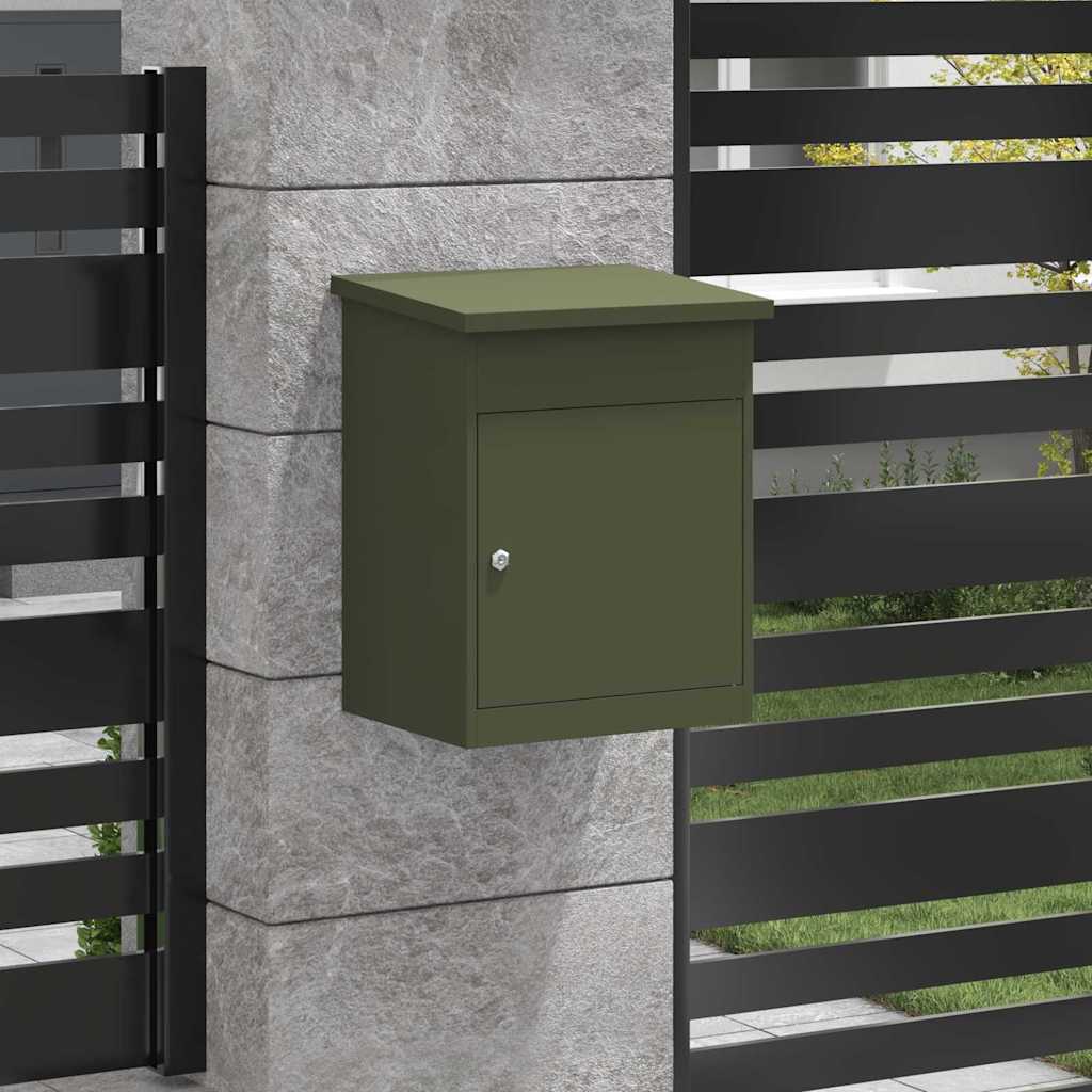vidaXL Θυρίδα Πακέτων με αποθήκευση Λαδί 47,5 x 38 x 59 εκ. Ατσάλι