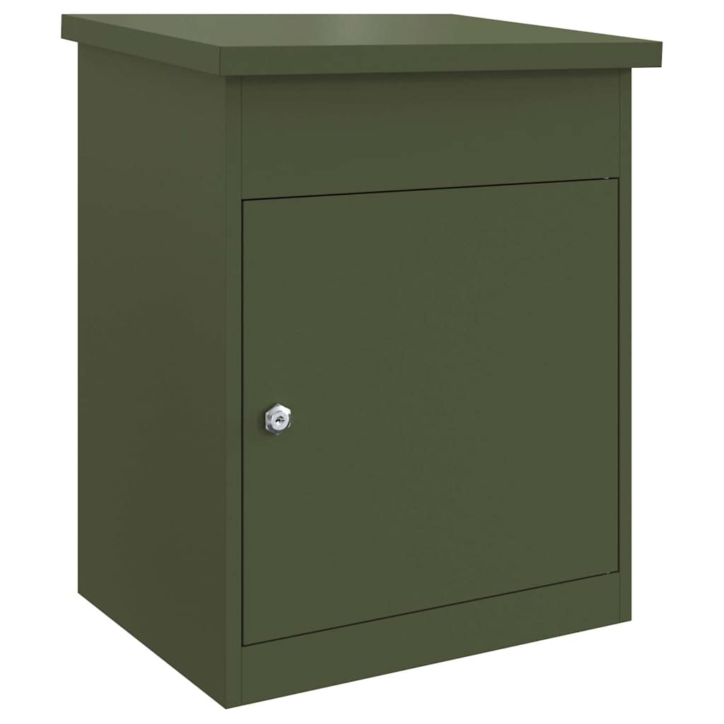 vidaXL Θυρίδα Πακέτων με αποθήκευση Λαδί 47,5 x 38 x 59 εκ. Ατσάλι