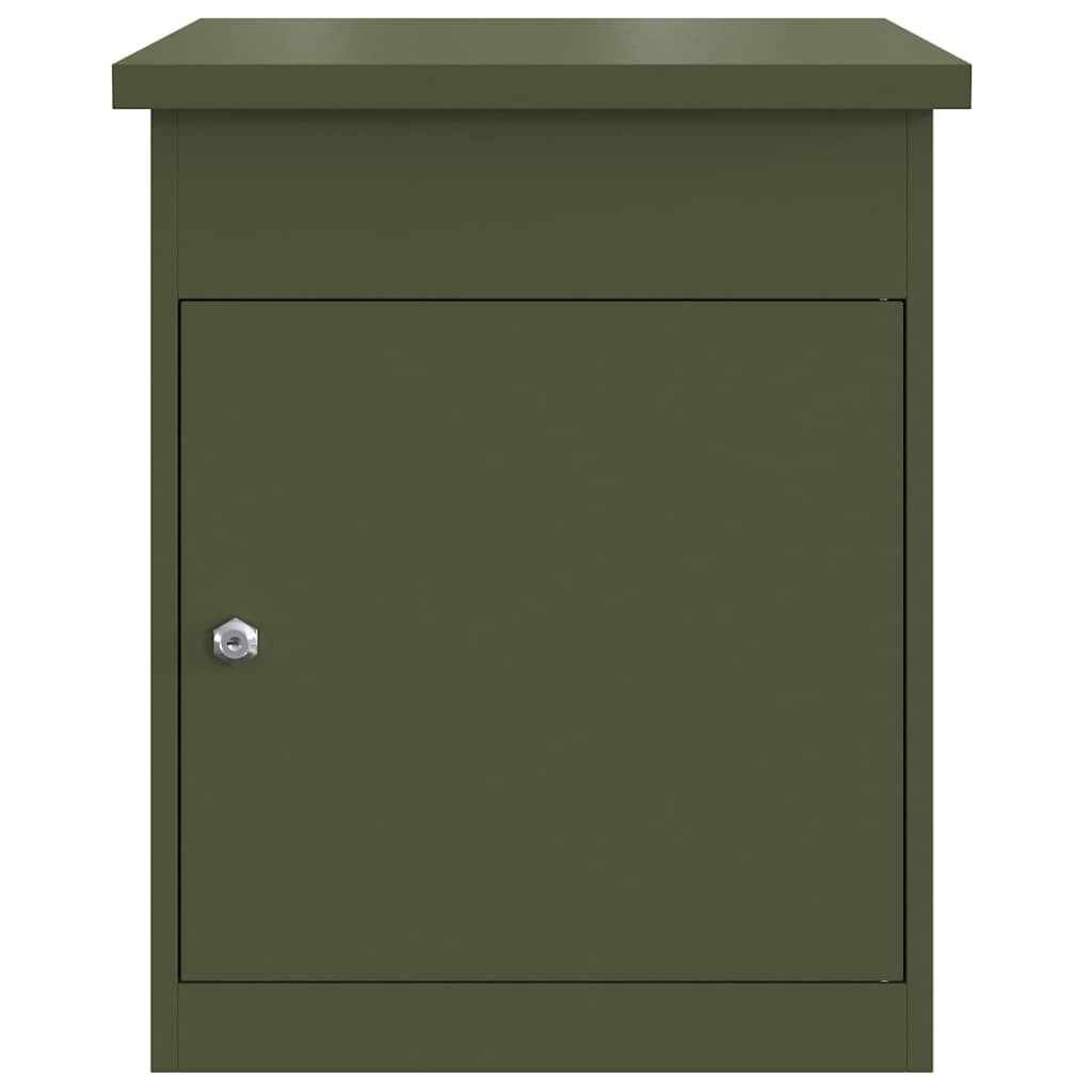 vidaXL Θυρίδα Πακέτων με αποθήκευση Λαδί 47,5 x 38 x 59 εκ. Ατσάλι