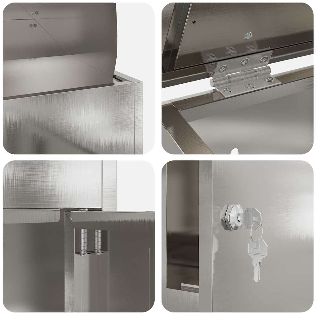 vidaXL Θυρίδα Πακέτων Μαύρο 44 x 35 x 59 εκατοστά Ανοξείδωτο ατσάλι