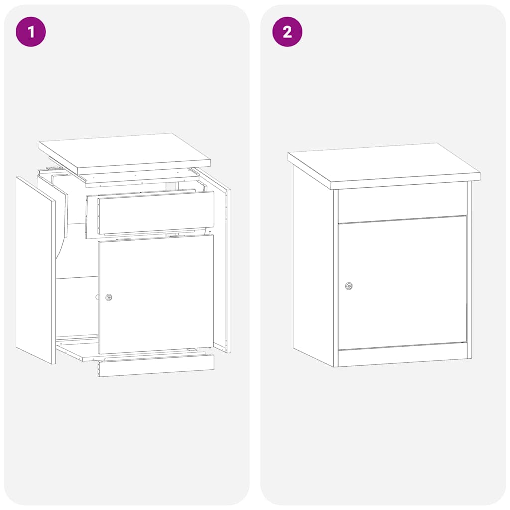 vidaXL Θυρίδα Πακέτων Μαύρο 44 x 35 x 59 εκατοστά Ανοξείδωτο ατσάλι