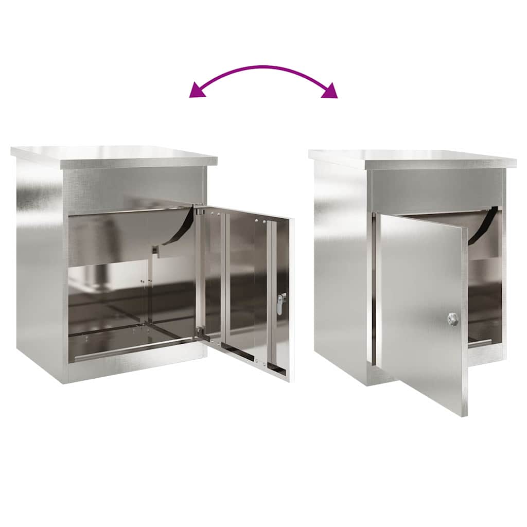 vidaXL Θυρίδα Πακέτων Μαύρο 44 x 35 x 59 εκατοστά Ανοξείδωτο ατσάλι