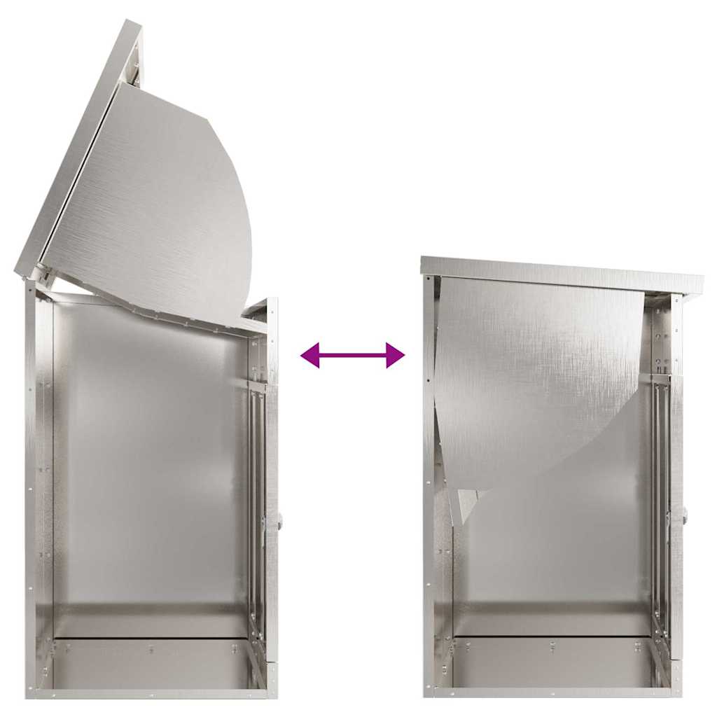 vidaXL Θυρίδα Πακέτων Μαύρο 44 x 35 x 59 εκατοστά Ανοξείδωτο ατσάλι