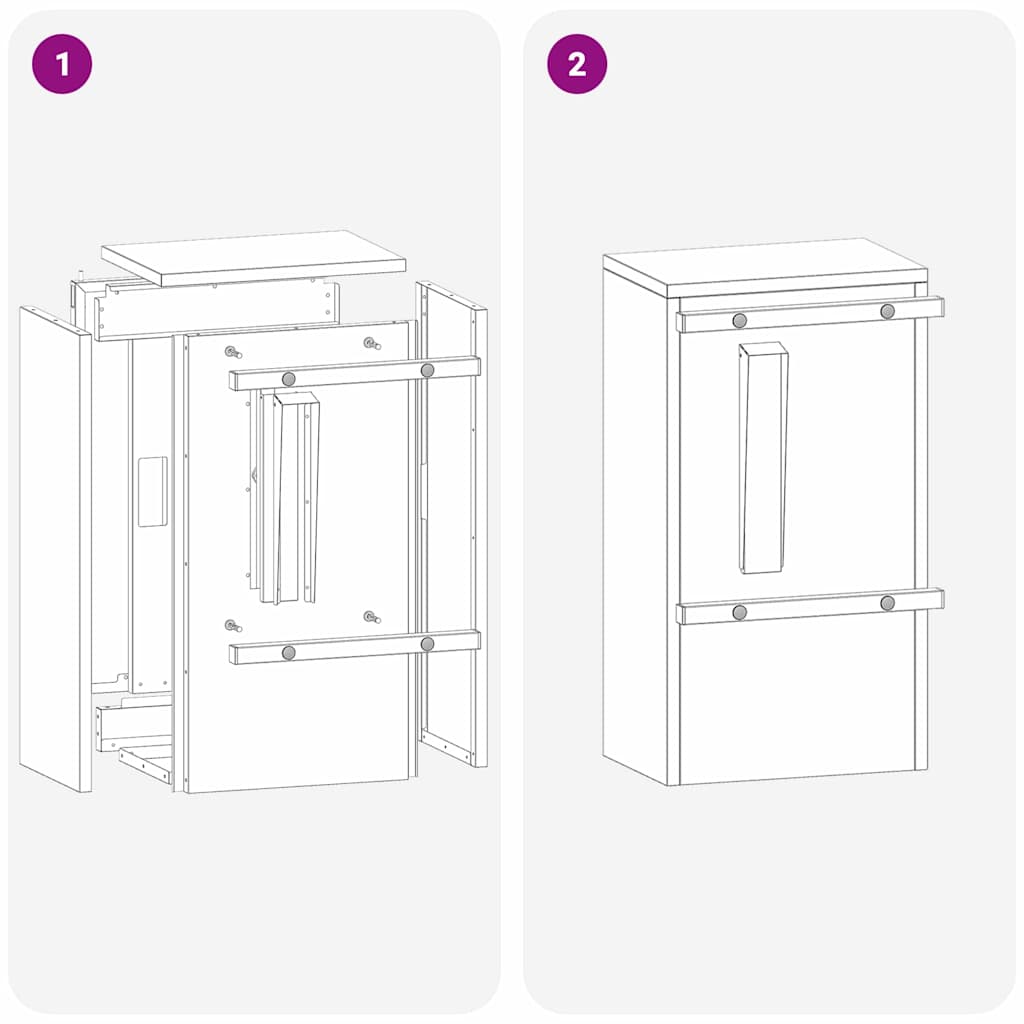 vidaXL γραμματοκιβώτιο Μαύρο 30 x 23 x 55 εκ. Ατσάλι