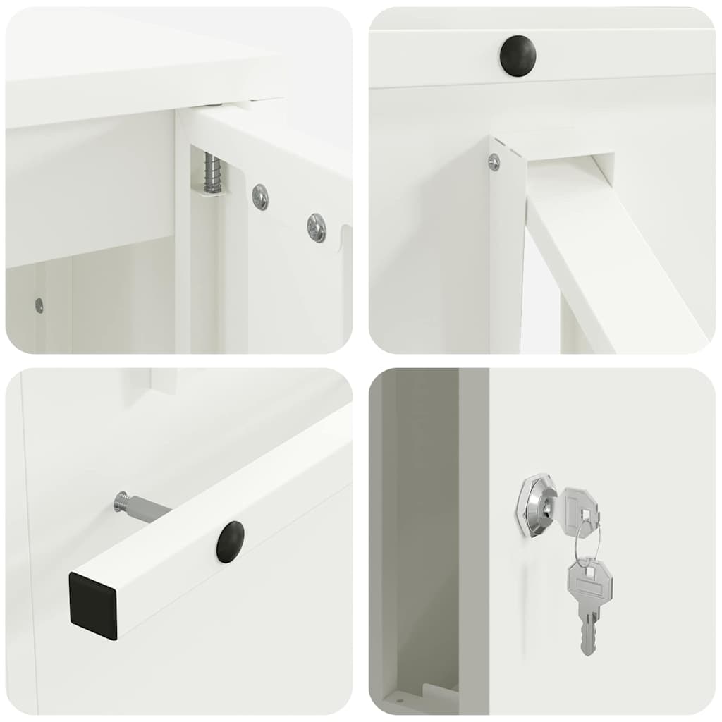 vidaXL γραμματοκιβώτιο Λευκό 30 x 23 x 55 εκ. Ατσάλι