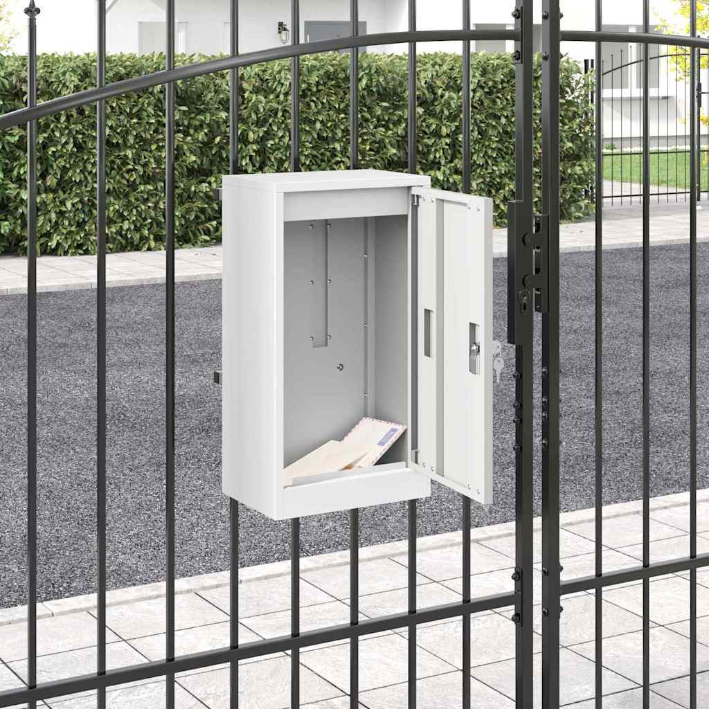 vidaXL γραμματοκιβώτιο Λευκό 30 x 23 x 55 εκ. Ατσάλι