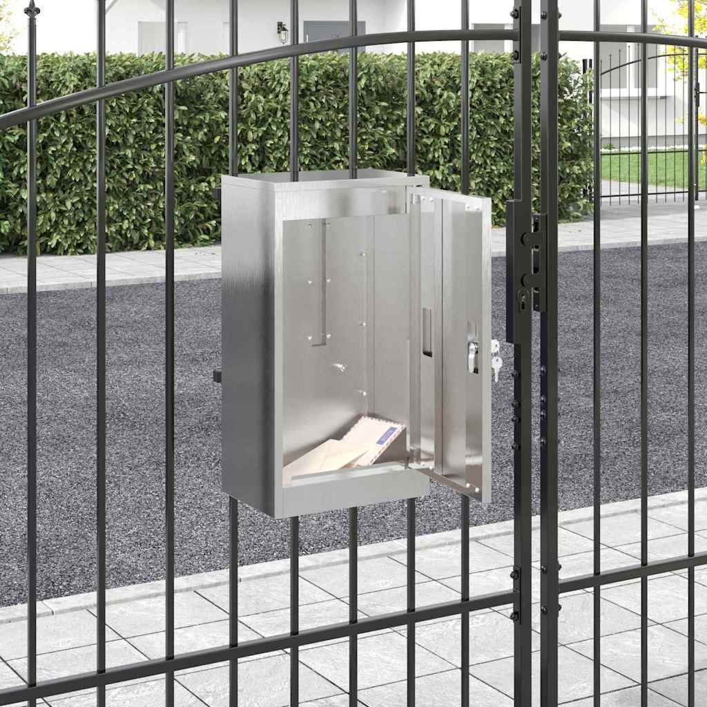 vidaXL γραμματοκιβώτιο Μαύρο 30 x 23 x 55 εκ. Ανοξείδωτο ατσάλι