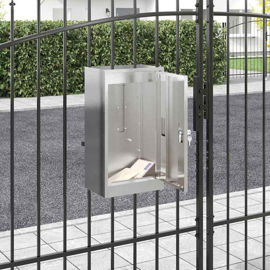 vidaXL γραμματοκιβώτιο Μαύρο 30 x 23 x 55 εκ. Ανοξείδωτο ατσάλι