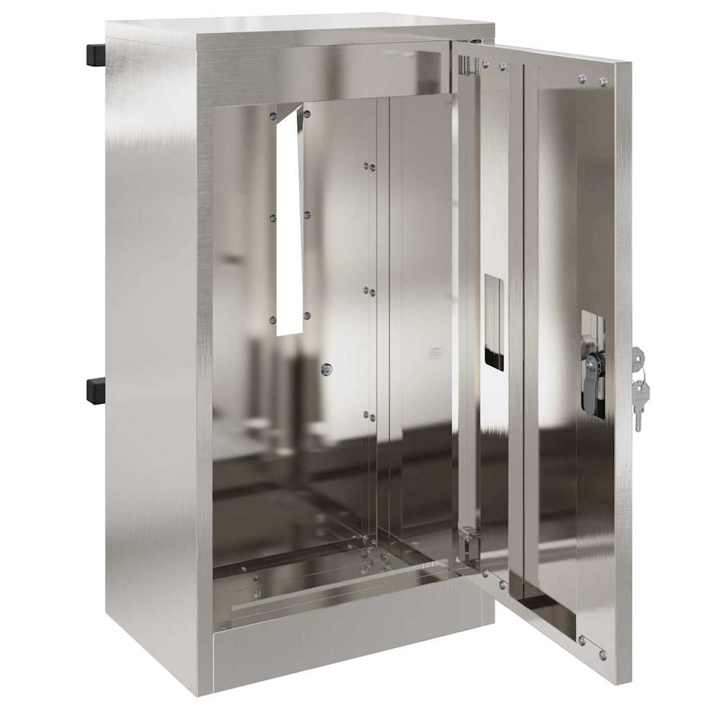 vidaXL γραμματοκιβώτιο Μαύρο 30 x 23 x 55 εκ. Ανοξείδωτο ατσάλι