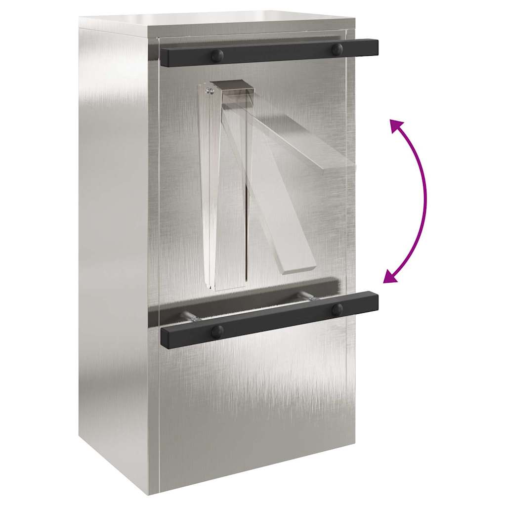 vidaXL γραμματοκιβώτιο Μαύρο 30 x 23 x 55 εκ. Ανοξείδωτο ατσάλι