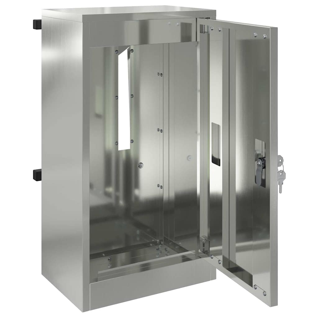 vidaXL γραμματοκιβώτιο Μαύρο 30 x 23 x 55 εκ. Γαλβανισμένος χάλυβας