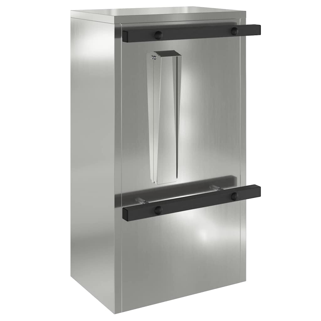 vidaXL γραμματοκιβώτιο Μαύρο 30 x 23 x 55 εκ. Γαλβανισμένος χάλυβας