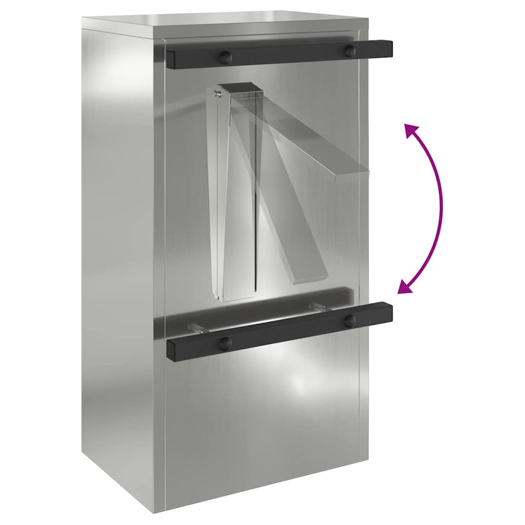 vidaXL γραμματοκιβώτιο Μαύρο 30 x 23 x 55 εκ. Γαλβανισμένος χάλυβας