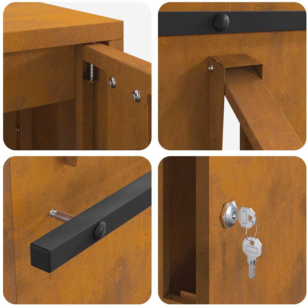 vidaXL γραμματοκιβώτιο Σκ rusty 30 x 23 x 55 εκ.