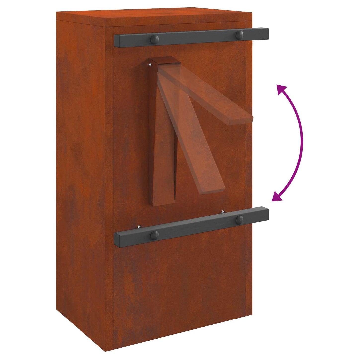 vidaXL γραμματοκιβώτιο με αποθήκευση Σκ rusty 30 x 20 x 55 εκ.